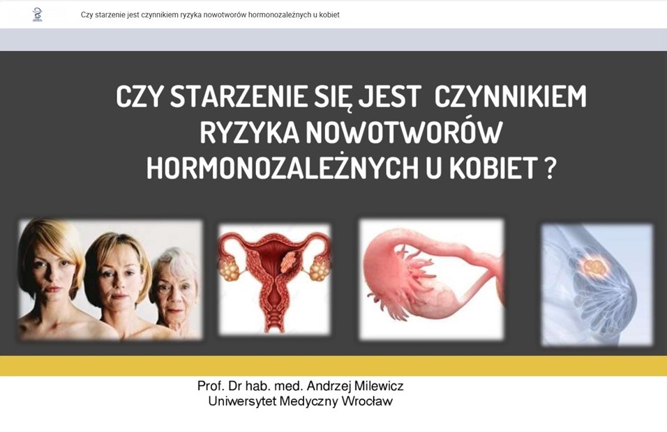 17.10.2024 – Wykład Pana Prof. dr hab. n. med. Andrzeja Milewicza, byłego kierownika Kliniki Endokrynologii i Diabetologii Uniwersytetu Medycznego we Wrocławiu pt. „Czy starzenie jest czynnikiem ryzyka nowotworów hormonozależnych u kobiet ?”